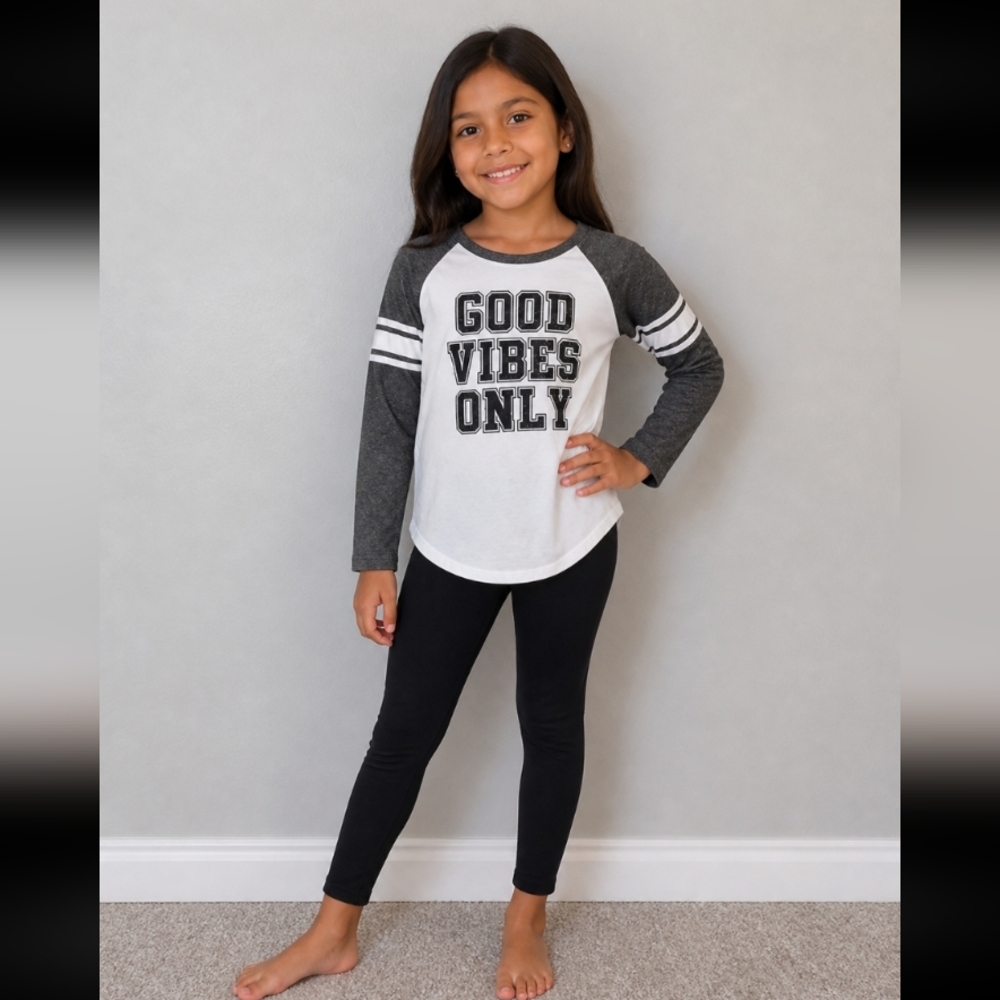 GOOD VIBES Only Glitter Basball T Shirt  L 6X